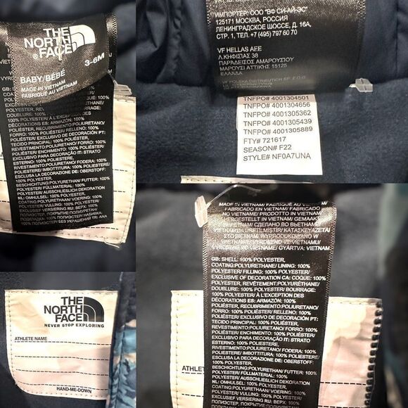 The North Face Infant Baby Toddler Insulated Thermo Snowsuit Size 3-6 Months - Picture 10 of 11